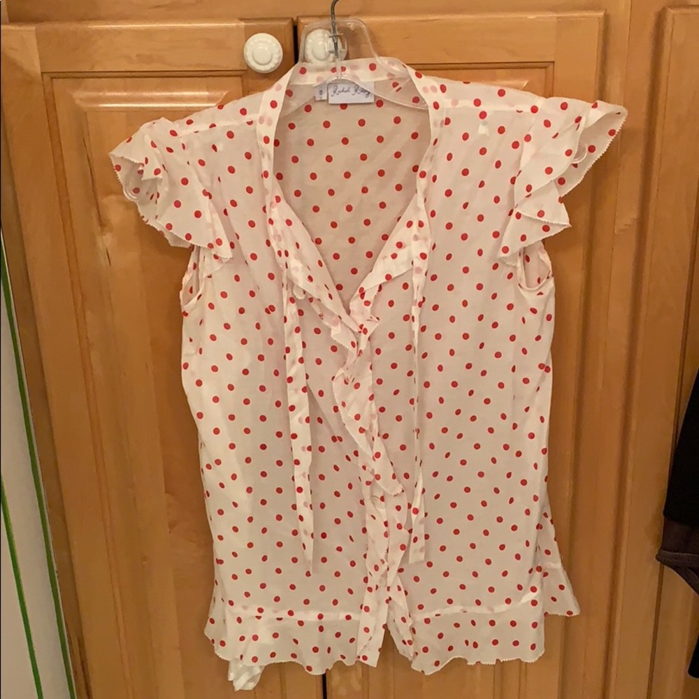 See through polka dot shirt